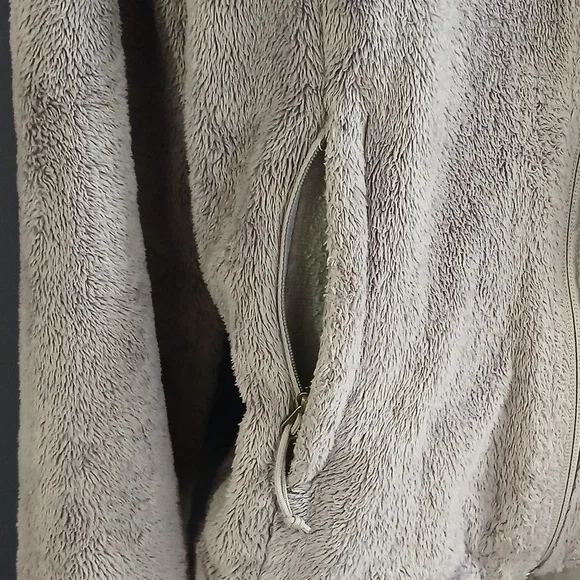 The North Face Fleece Women's Soft Gray Teddy Jacket Zip Down Size Small - Picture 4 of 7